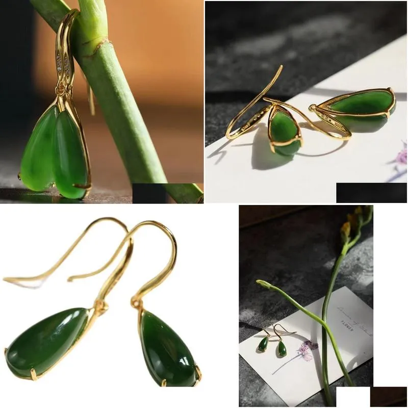 natural an jade jasper earrings womens national style elegant long earrings earrings earrings