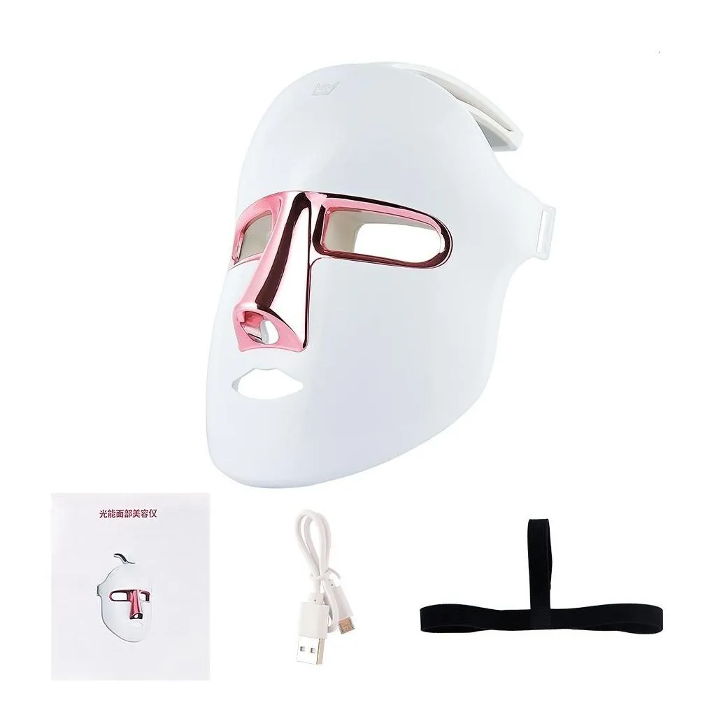 face care devices wireless 7 colors led mask pon treatment facal beauty skin rejuvenation anti acne wrinkle usb charge 221114