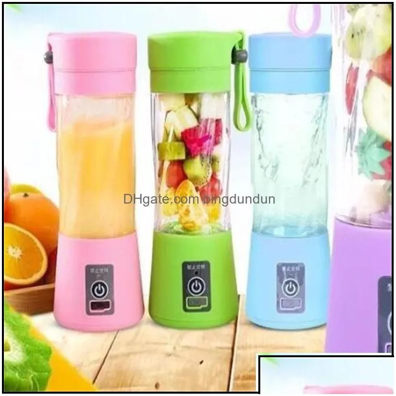 fruit vegetable tools electric juicer cup mini portable usb rechargeable juice blender and mixer 2 leaf plastic making cups dhbth