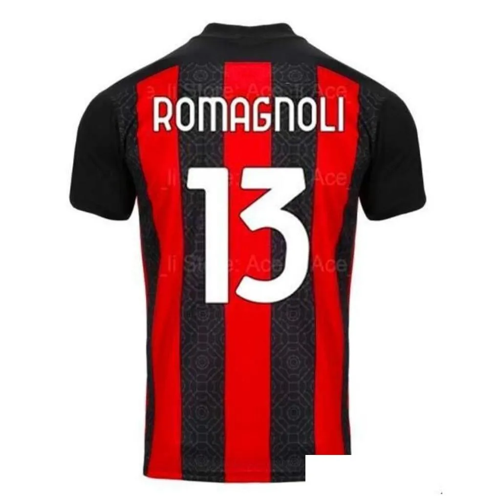 21/22 milan ibrahimovic home soccer jersey maillot de foot 2021 2022 paqueta rebic r.leao romagnol football shirts