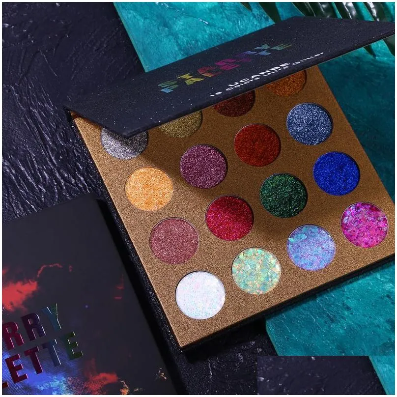 ucanbe 16 shades starry shining glitter eye shadow paste eyes face body highlight makeup palette high pigment metallic eye shadow 3