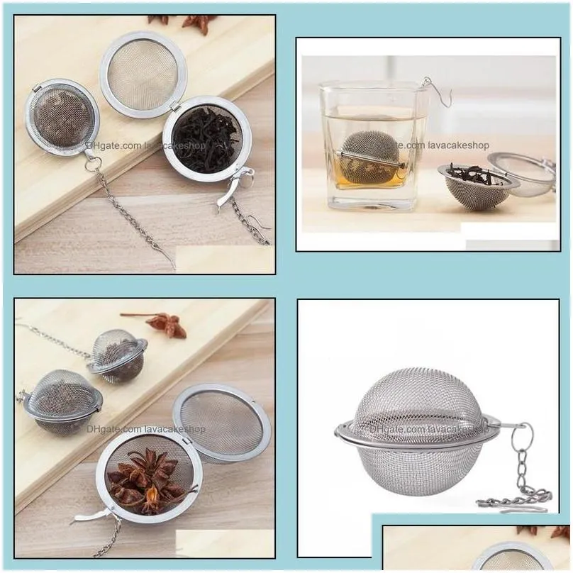 Colanders Strainers 100Pcs Teaware Stainless Steel Mesh Tea Ball Infuser Strainer Sphere Locking Spice Tea-Filter Filtration Herbal Cup Drink Tools Drop