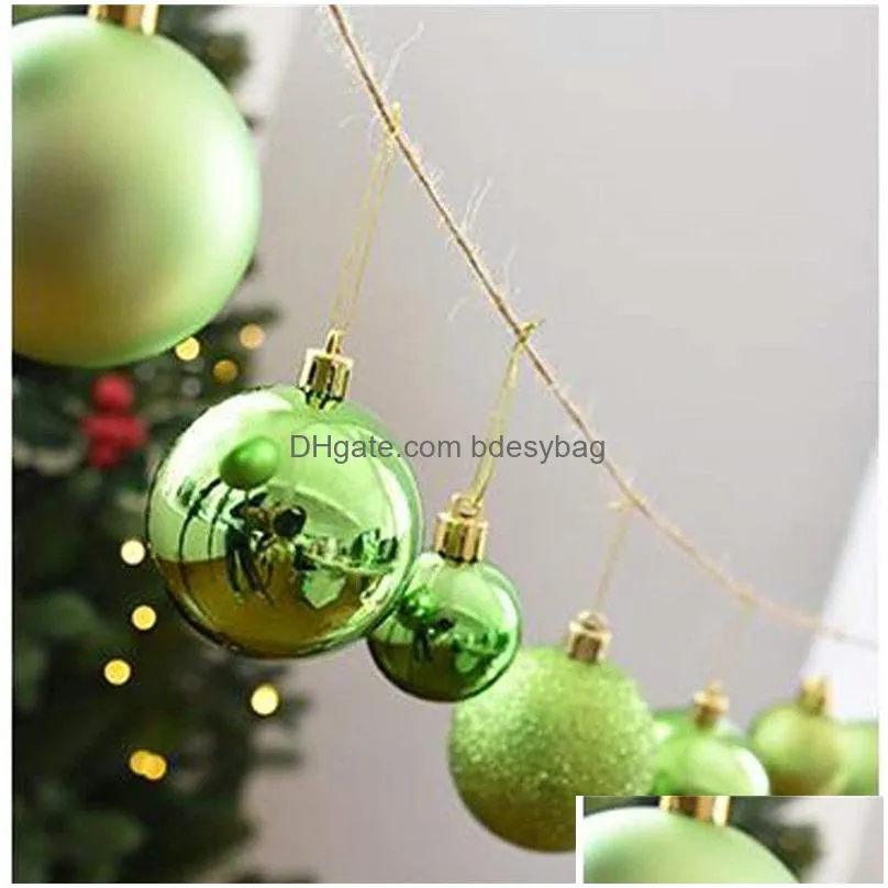 24pcs 3cm 4cm 6cm christmas ball pendant decorative xmas tree hanging baubles balls ornaments for holiday wedding decoration