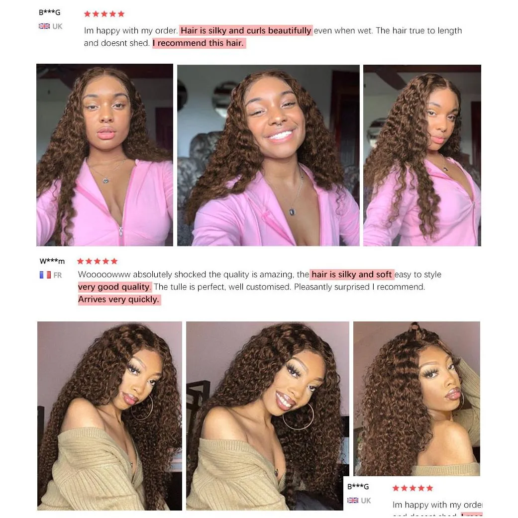 kinky curly 360 lace frontal brazilian wigs for black women brown deep wave synthetic wig with baby hair blenched knots