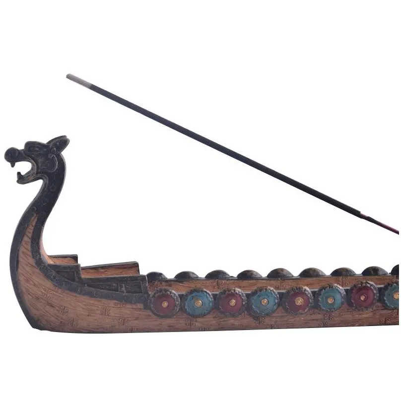 dragon boat incense stick holder burner hand carved carving censer ornaments retro incense burners traditional design c0711x09