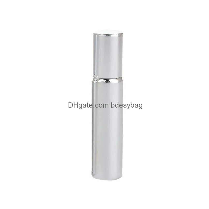 5ml 10ml refillable glass roll on bottles essential oil perfume bottle portable empty jars with stainless steel roller balls
