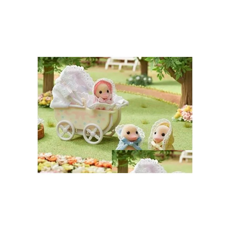 tools workshop sylvanian families darling ducklings baby carriage animal toys dolls girl gift 5601 230626