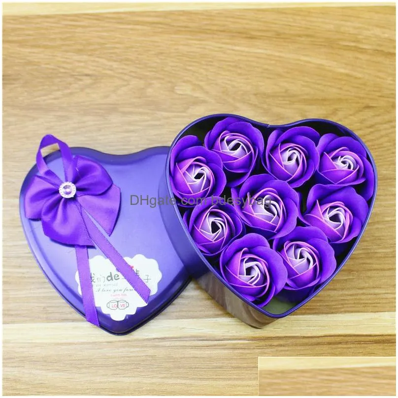 artificial soap flower simulated rose flowers creative bath soap roses in gift box for girls women
