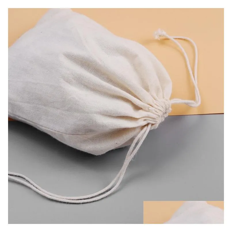 cotton drawstring bags natural cotton bags with drawstring produce bags bulk gift bag jewelry pouch multi size optional