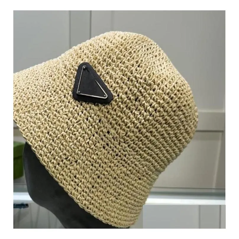 women designer bucket hat 2023 summer straw handmade crochet hats luxury designer fisherman sun hats beach beanies caps fashion knit caps