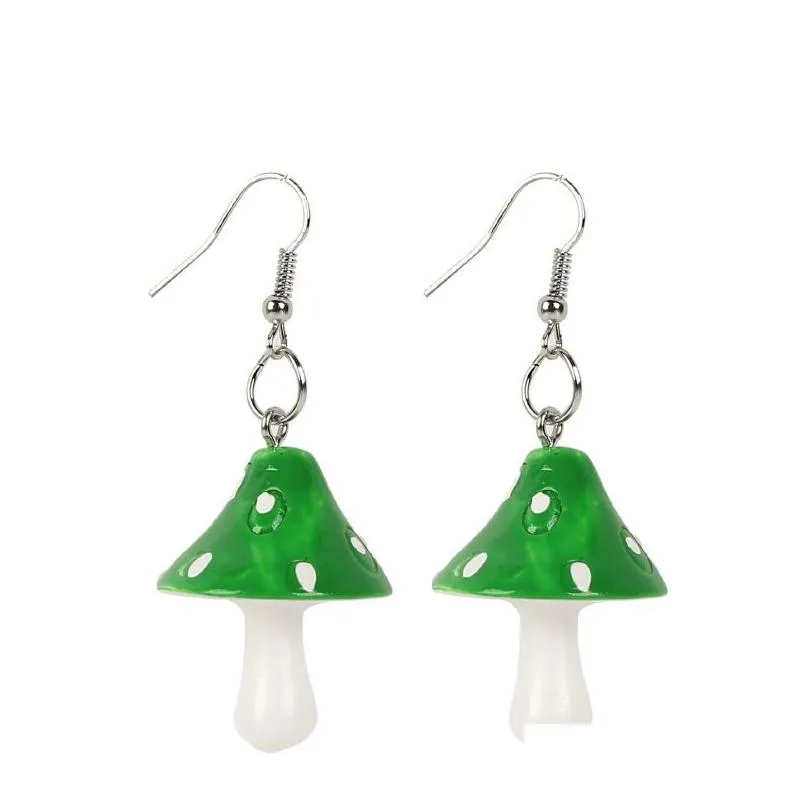 20pair fashion women sweet  handmade plastic simulation mushroom long pendant earring jewelry accessories gift
