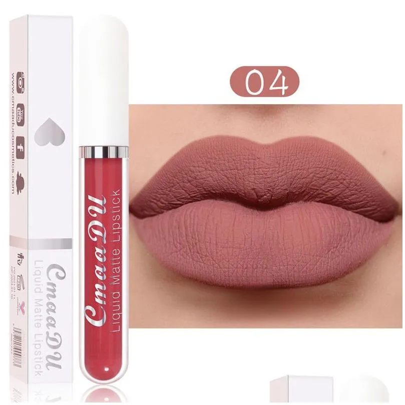 cmaadu 18 colors matte lip gloss liquid lipstick waterproof long lasting sexy nude makeup beauty red lipgloss