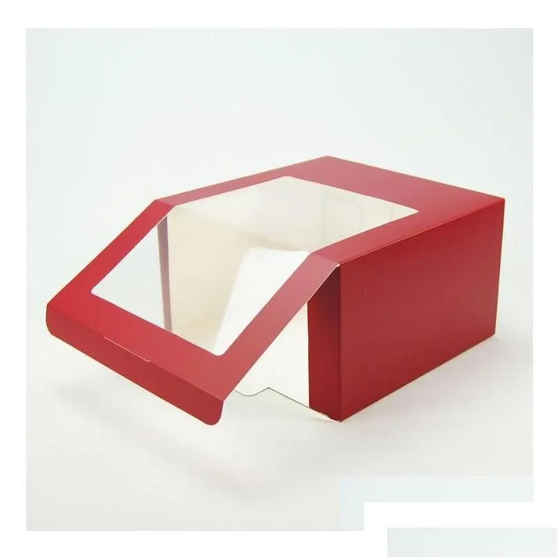 wholesale packing boxes 100pcs paper hat box with pvc window baseball cap beret party gift packaging sn4785 drop delivery office school busine