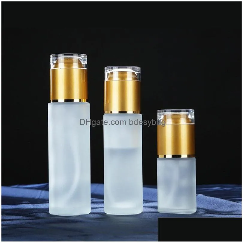 20ml 30ml 40ml 50ml 60ml 80ml 100ml frosted glass bottle empty cosmetic container lotion spray pump bottles for travel home use