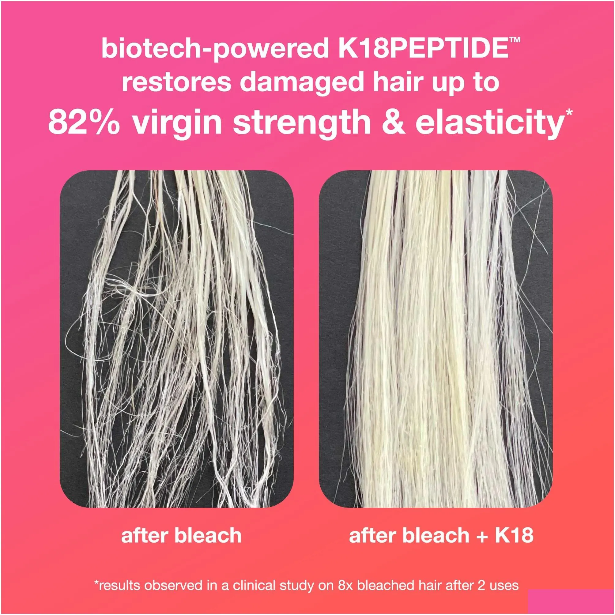 k18 leavein molecular repair hair mask treatment to repair damaged hair 4 minutes to reverse damage from bleach color chemical