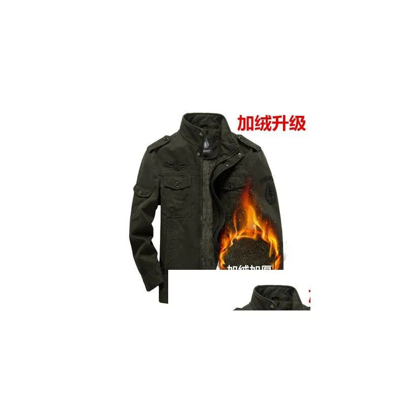 plus size clothing men army jackets casual warm winter autumn coats embroidery fleece thick jacket clothes for male