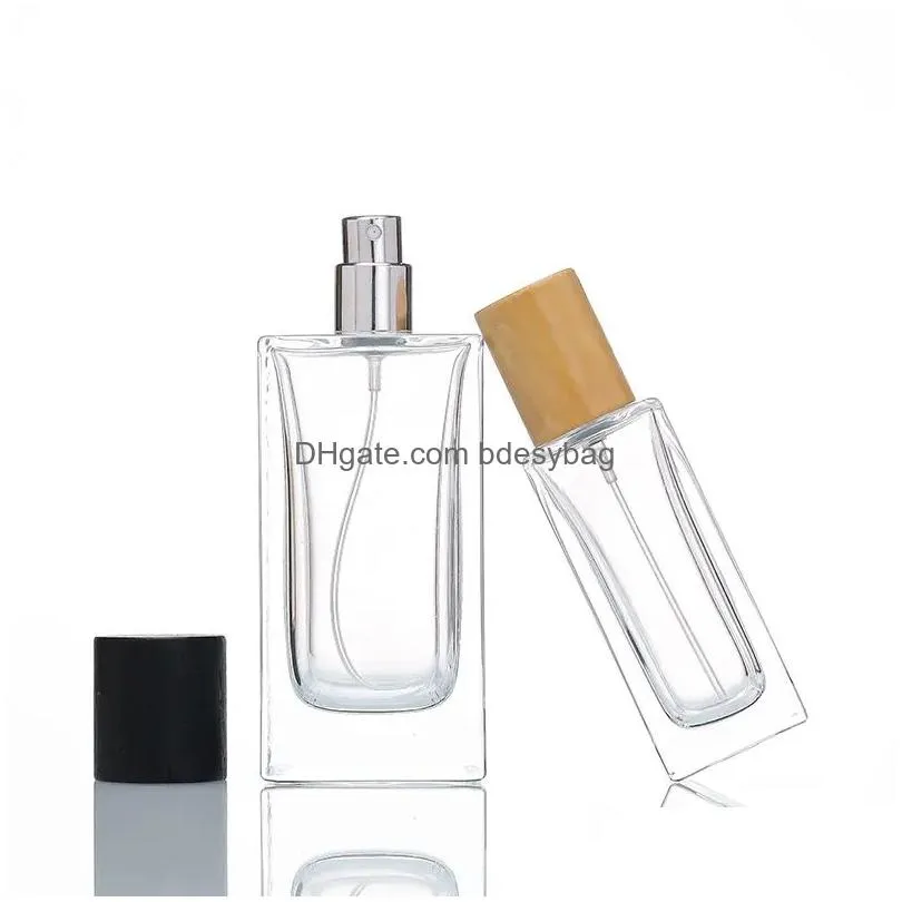 square shaped glass spray perfume bottles 30ml 50ml 100ml empty refillable perfume bottle