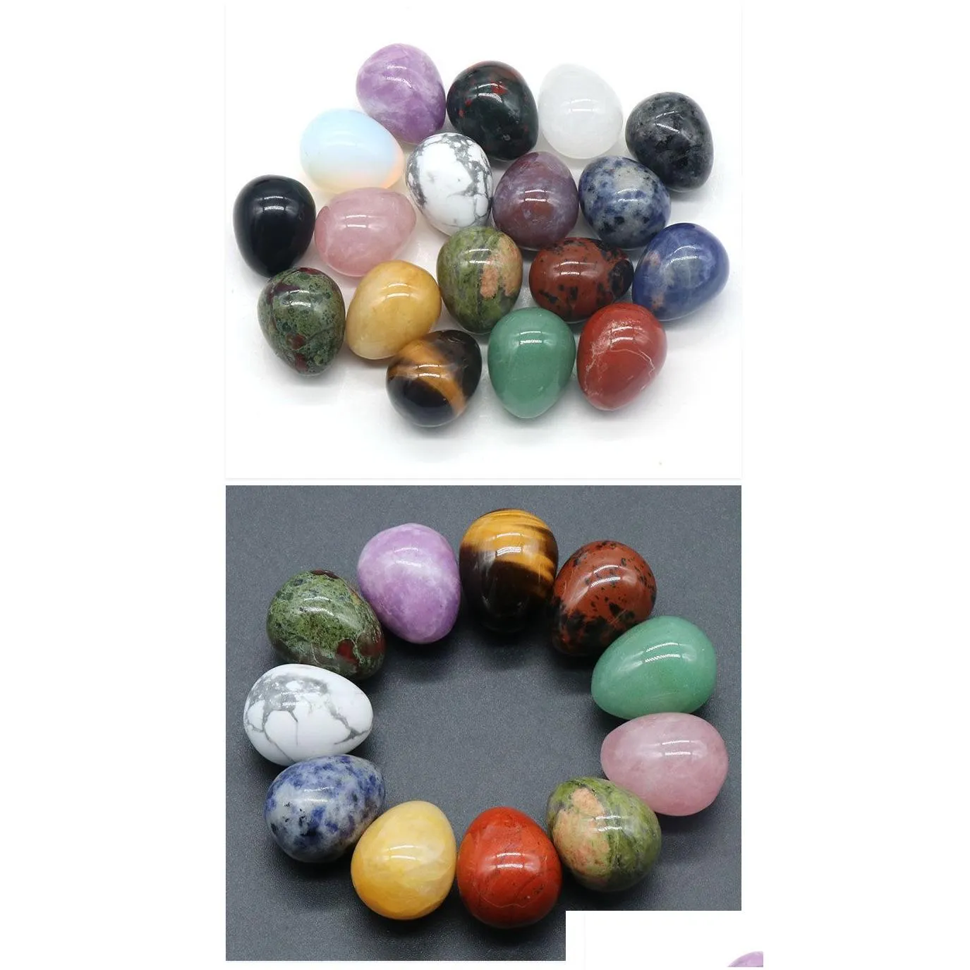 mini 20mm egg shaped stone natural healing crystal mascot massage accessory minerale gemstone reiki home decoration mki wholesale