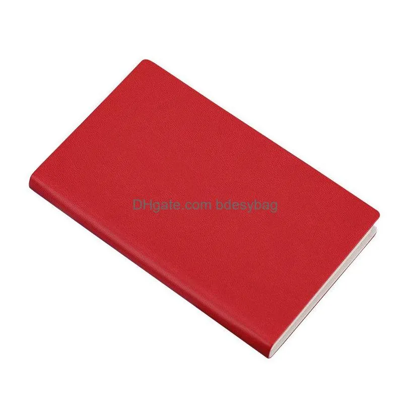 pu leather notebook soft cover with 80 sheets colorful writing notebook office supplies gift