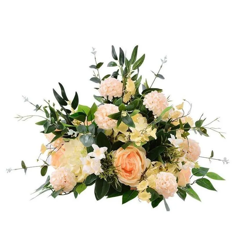 Decorative Flowers Wreaths Customize 40Cm Artificial Rose Wedding Table Decor Flower Ball Centerpieces Backdrop Party Floral Road