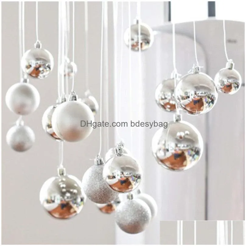 24pcs 3cm 4cm 6cm christmas ball pendant decorative xmas tree hanging baubles balls ornaments for holiday wedding decoration