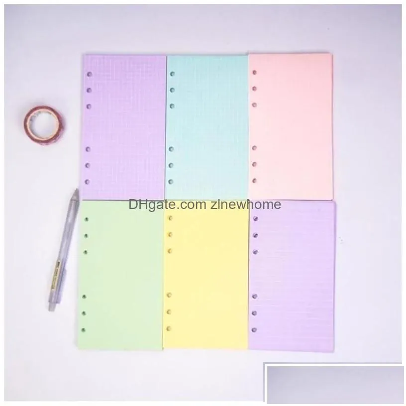 wholesale Paper Products 5 Colors A6 Loose Leaf Product Notebook Refill Spiral Binder Index Filler Papers Inner Pages Daily Planner Stationery