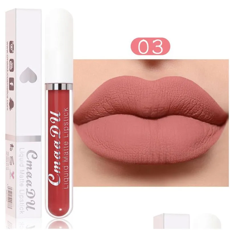 cmaadu 18 colors matte lip gloss liquid lipstick waterproof long lasting sexy nude makeup beauty red lipgloss