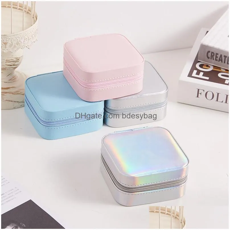 portable travel jewelry box waterproof pu leather storage organizer case double layer small jewelry boxes for necklace ring bracelet