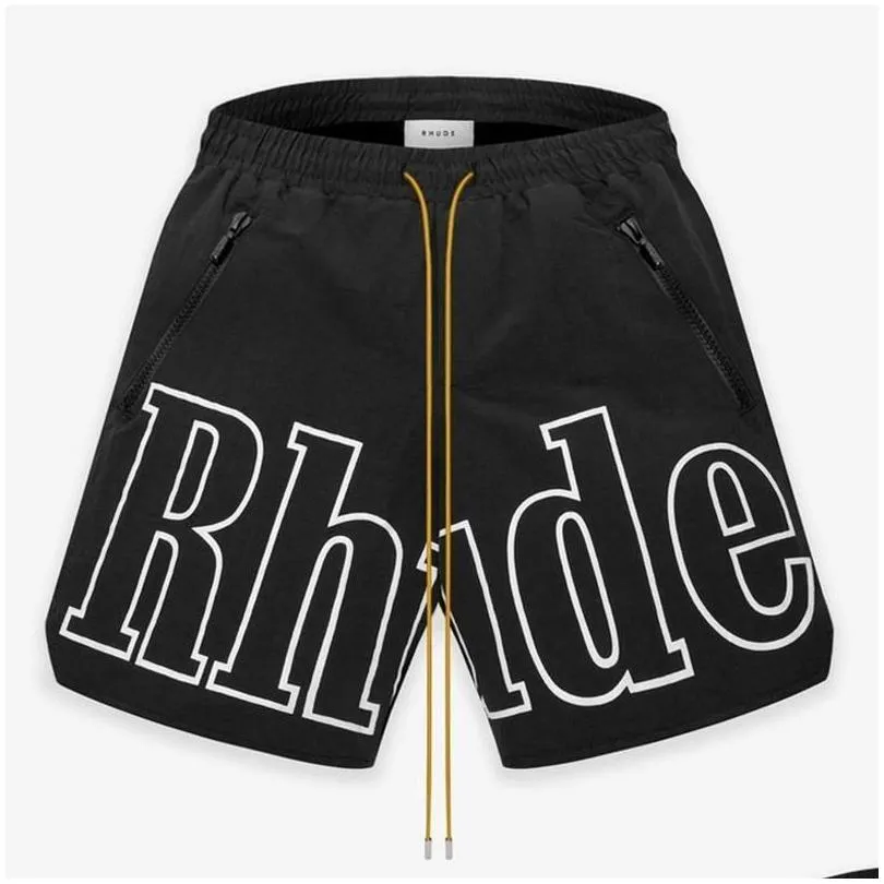rhude shorts designers mens basketball short pants 2023 luxurys summer beach palm letter street fashion sweatpants
