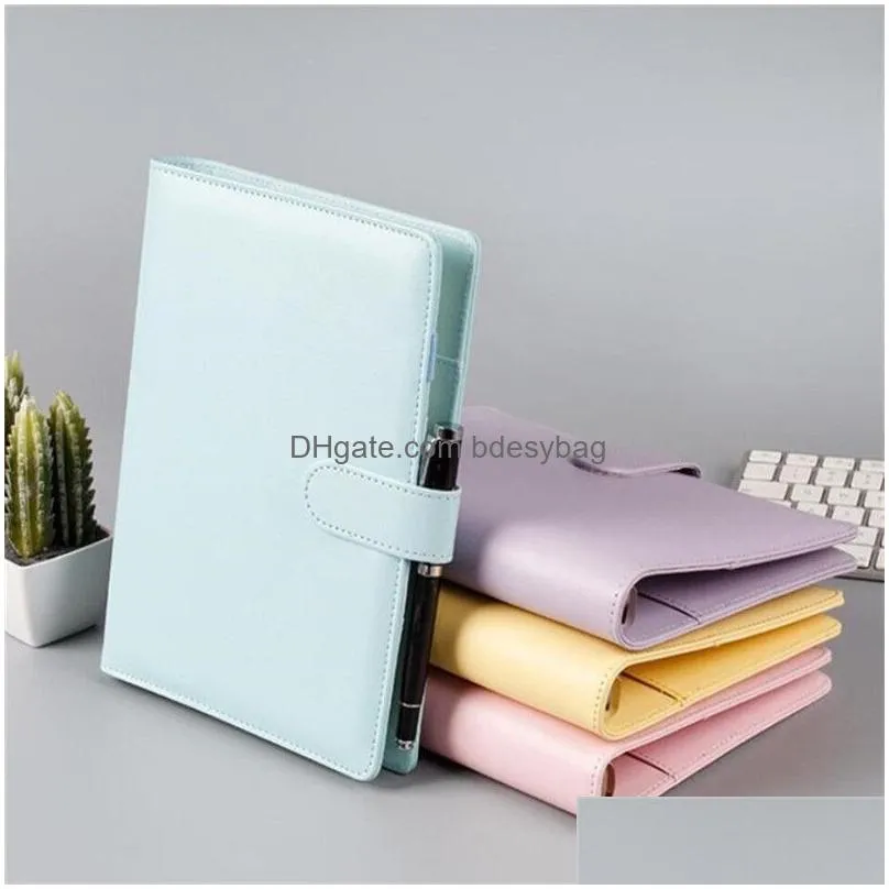 pu leather cover notebook clip a5 a6 empty notebooks covers without paper faux leathers case spiral planners for filler papers