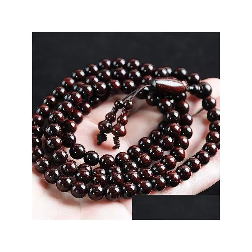 little leaf red sandalwood hand chain full of gold star high oil density old material sandalwood buddha beads wen playing bracelet for