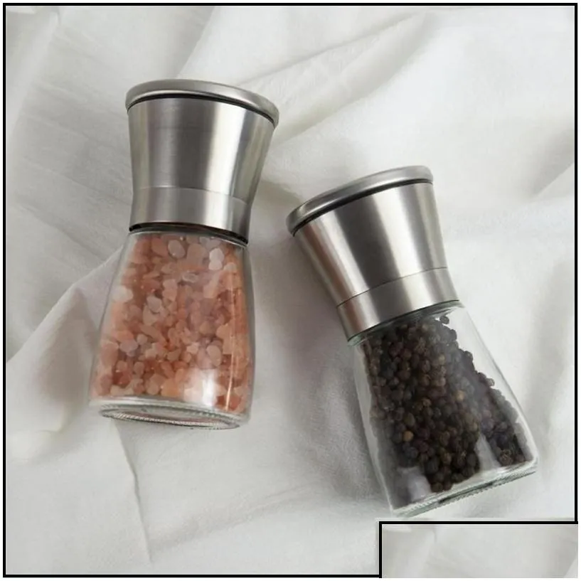 mills stainless steel salt and pepper grinder adjustable ceramic sea mill kitchen tools drop delivery home garden dining bar dhbyz