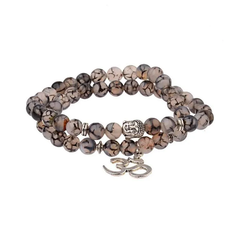 bangle men bracelet natural moonstone bead tibetan buddha chakra lava stone diffuser bracelets jewelry gift drop