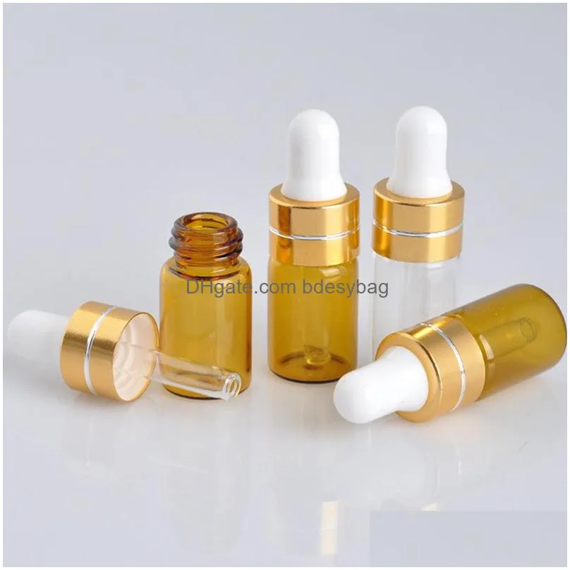 3ml 5ml portable mini amber clear esstenial oil bottle glass bottles mini empty dropper bottle 0321