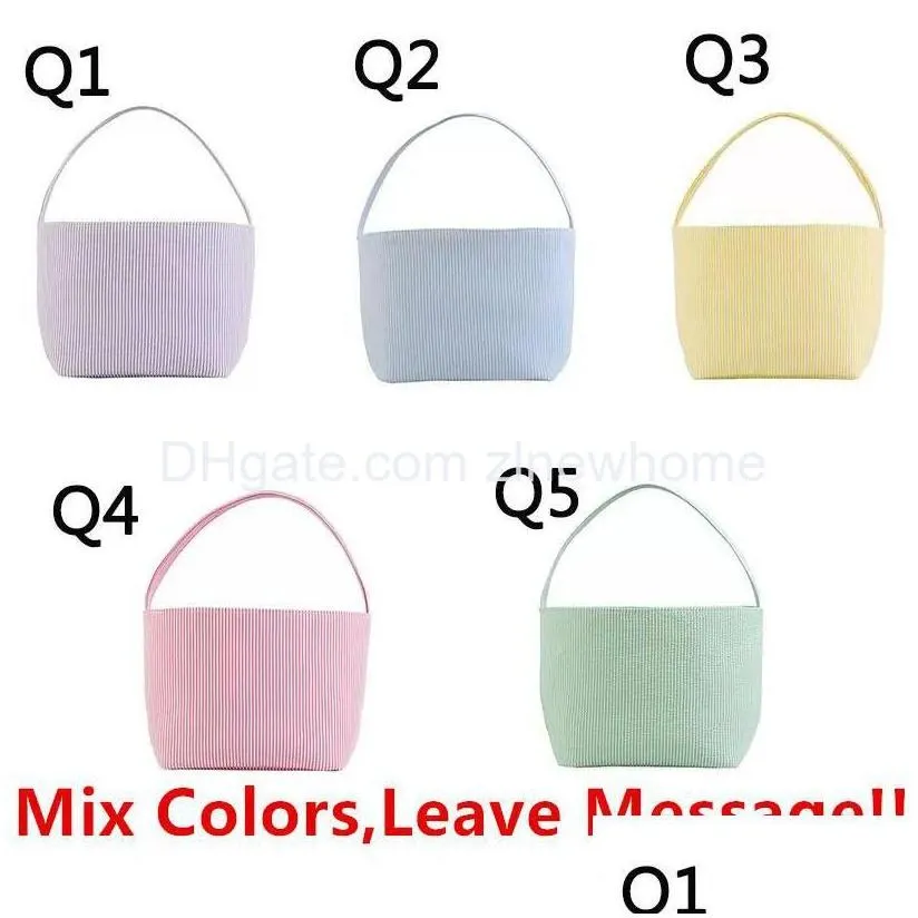 other festive party supplies easter candy basket seersucker stripe bucket easters eggs storage bag mtipurpose home clothes baskets