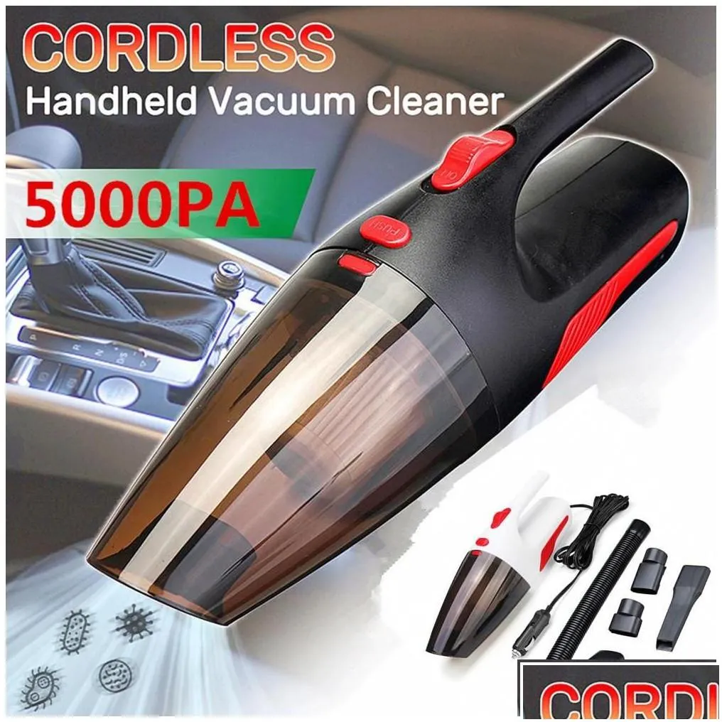 car vacuum cleaner est portable handheld cordless/car plug 120w 12v 5000pa super suction wet/dry vaccum for home1 drop delivery m