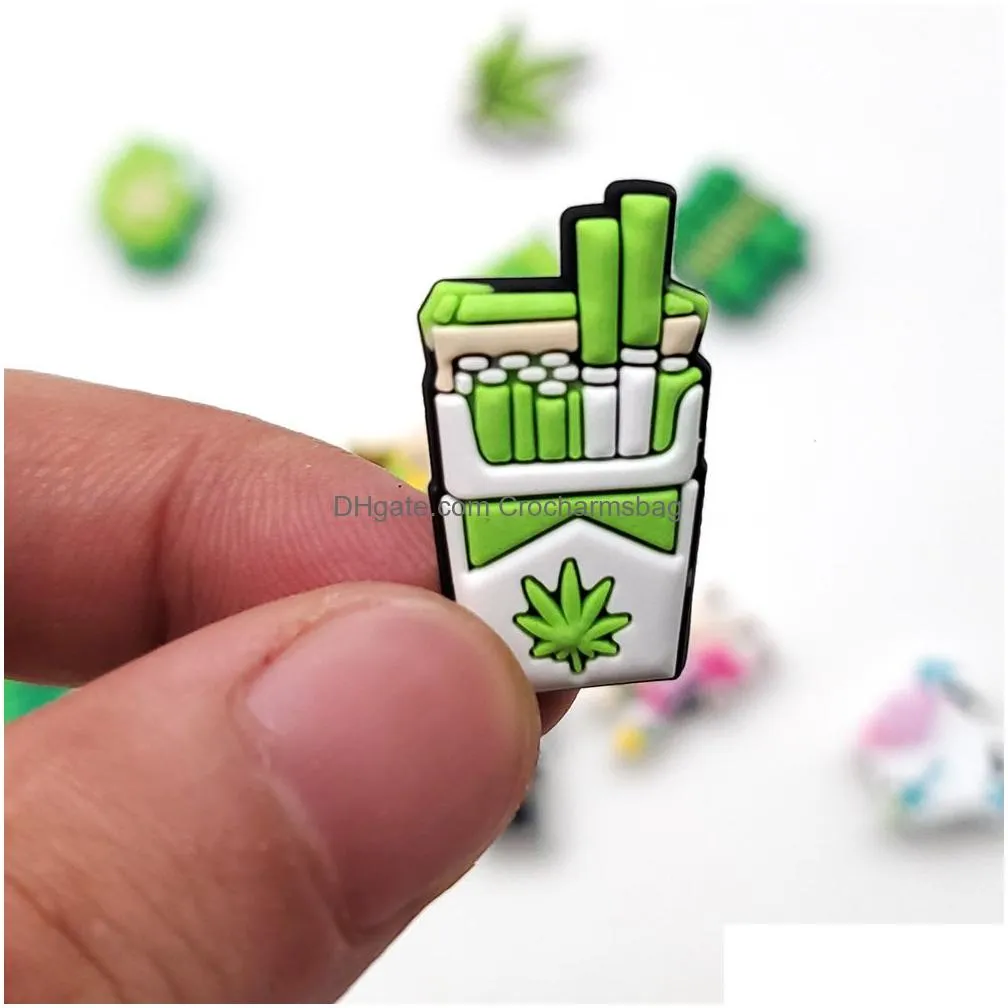 Pvc Green Shoe Parts Accessories Buckle for Croc Charms Clog Buttons Pins Charm Soft Rubber