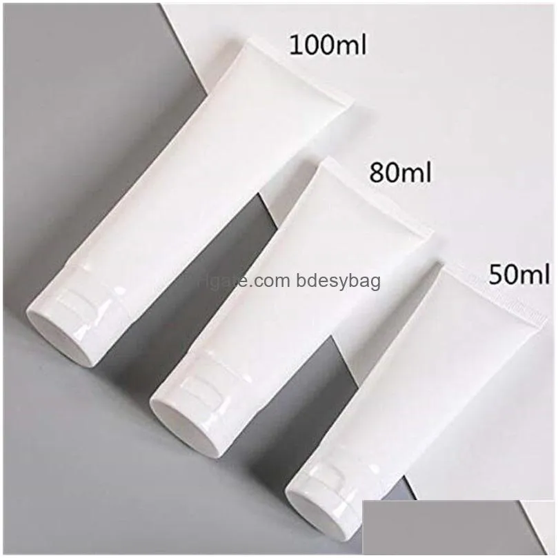 15ml 20ml 30ml 50ml 100ml empty white make up soft cosmetic cream lotion bottle refillable plastic containers