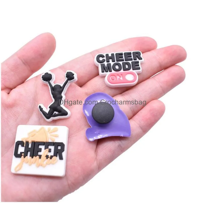 Cheerleading Shoe Charm Parts Accessories Jibitz for Croc Charms Clog Pins Buckle