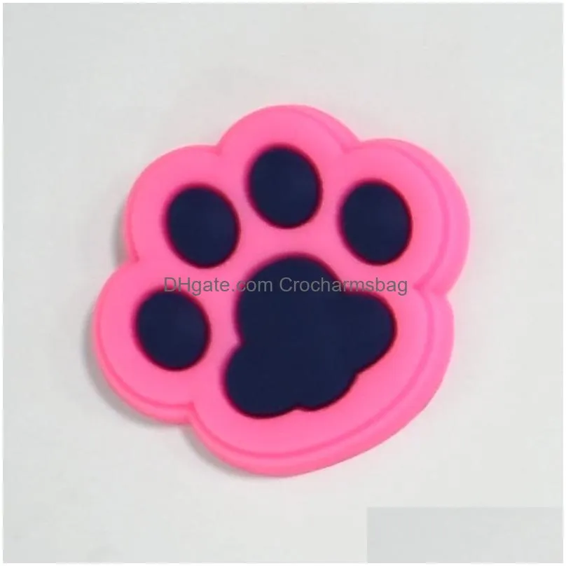 Pvc Animal Footprints Shoe Decoration Charm Buckle Accessories Jibitz for Croc Charms Clog Button Pins Soft Rubber