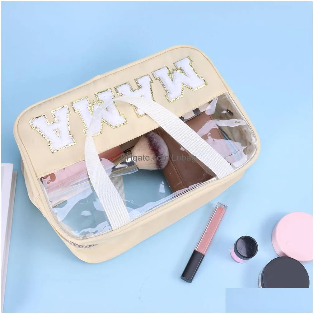 cosmetic bags cases letteres transparent makeup bags fashion cosmetic bag beauty case waterproof large make up bag travel toiletry kit bags