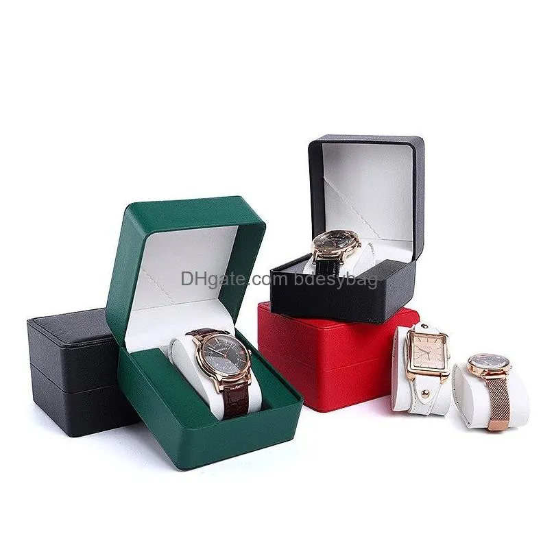 watch box pu leather watches display case wristwatch storage organizer jewelry cases gift packaging for birthday christmas