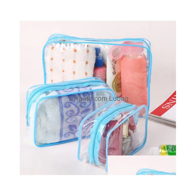 travel transparent cosmetic bag pvc women zipper clear makeup bags beauty case make up organizer storage bath toiletry wash bag