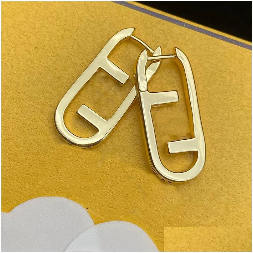 fashion ear stud for women luxury charm hoop earrings gold f ear studs brand designer jewelry bangle necklace lady elegant earring