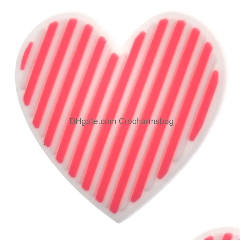 Valentines Day Love Croc Charms Heart Jibitz Shoe Decoration Buckle Clog Pins Charm Pvc