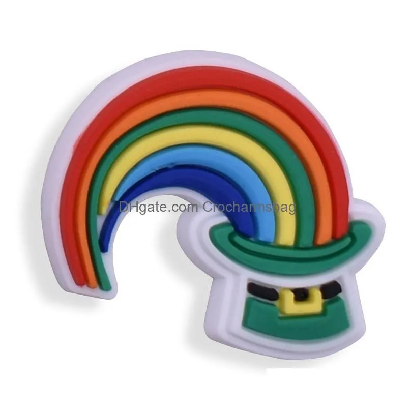 Pvc Rainbow Amulet Shoe Charm Decoraion Buckle Accessories Jibitz for Croc Charms Clog Bracelets Wristband Buttons