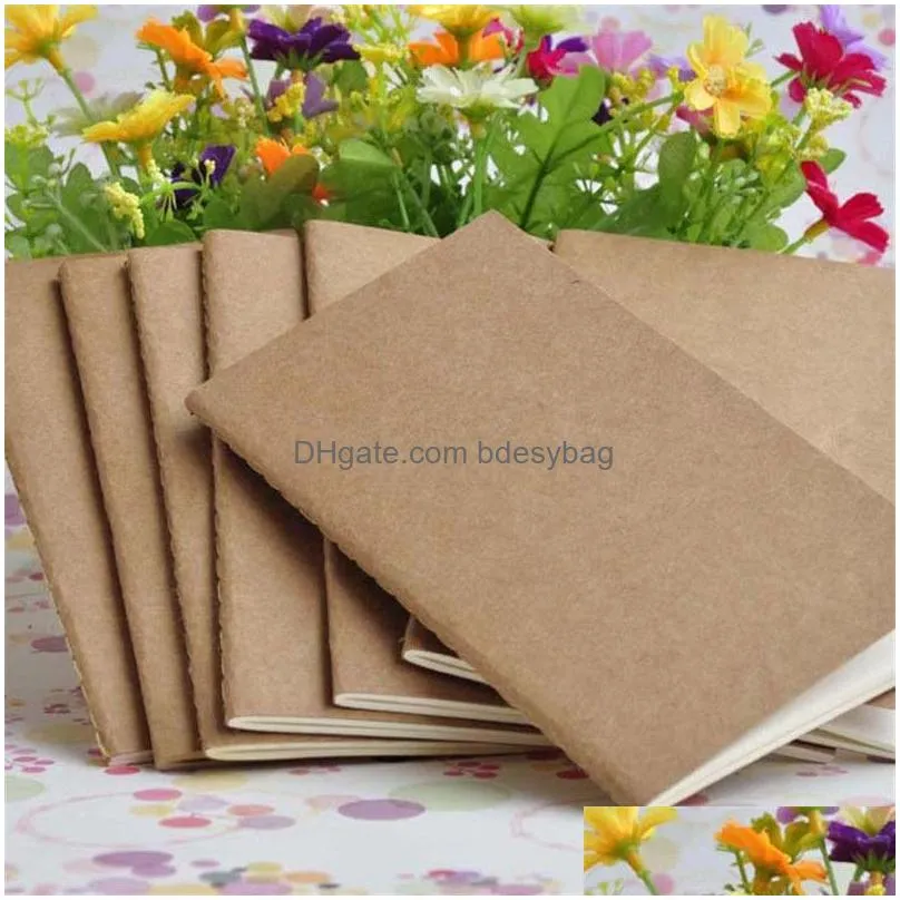 blank page notepads kraft notebook solid color for students school children writing books stationery