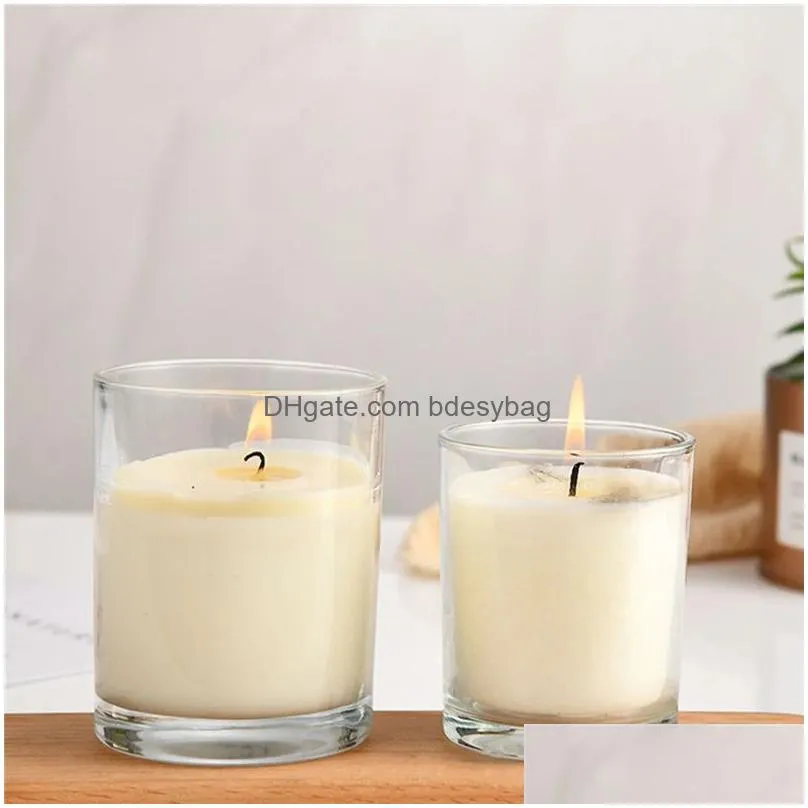 clear glass holder candle jars cylinder candle cup simple style candle container for wedding