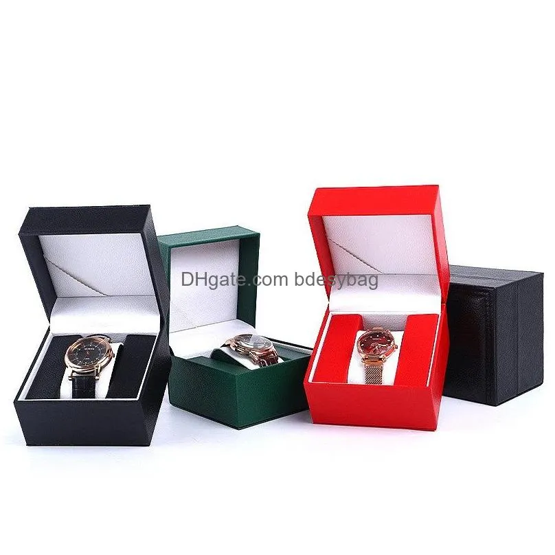 watch box pu leather watches display case wristwatch storage organizer jewelry cases gift packaging for birthday christmas