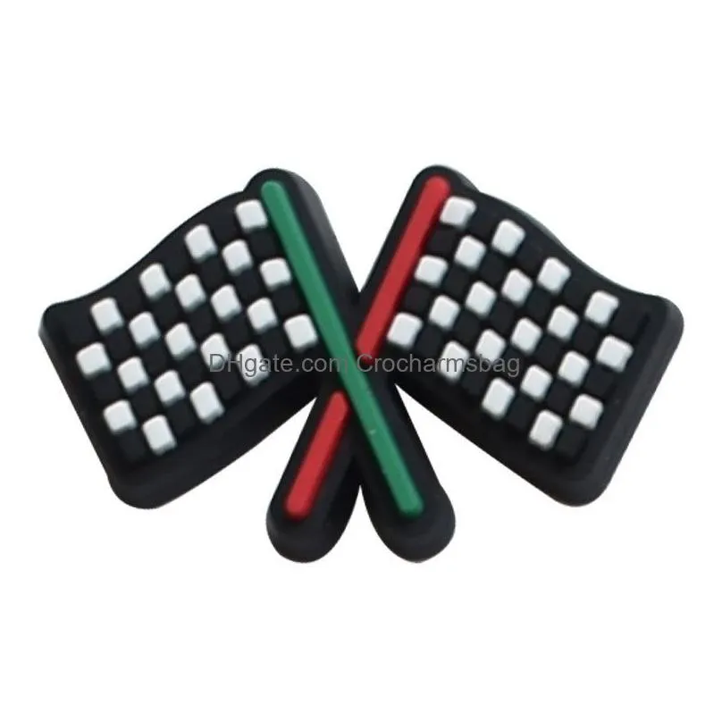Pvc Racing Croc Charms Shoe Decoration Buckle Accessories Clog Pins Buttons